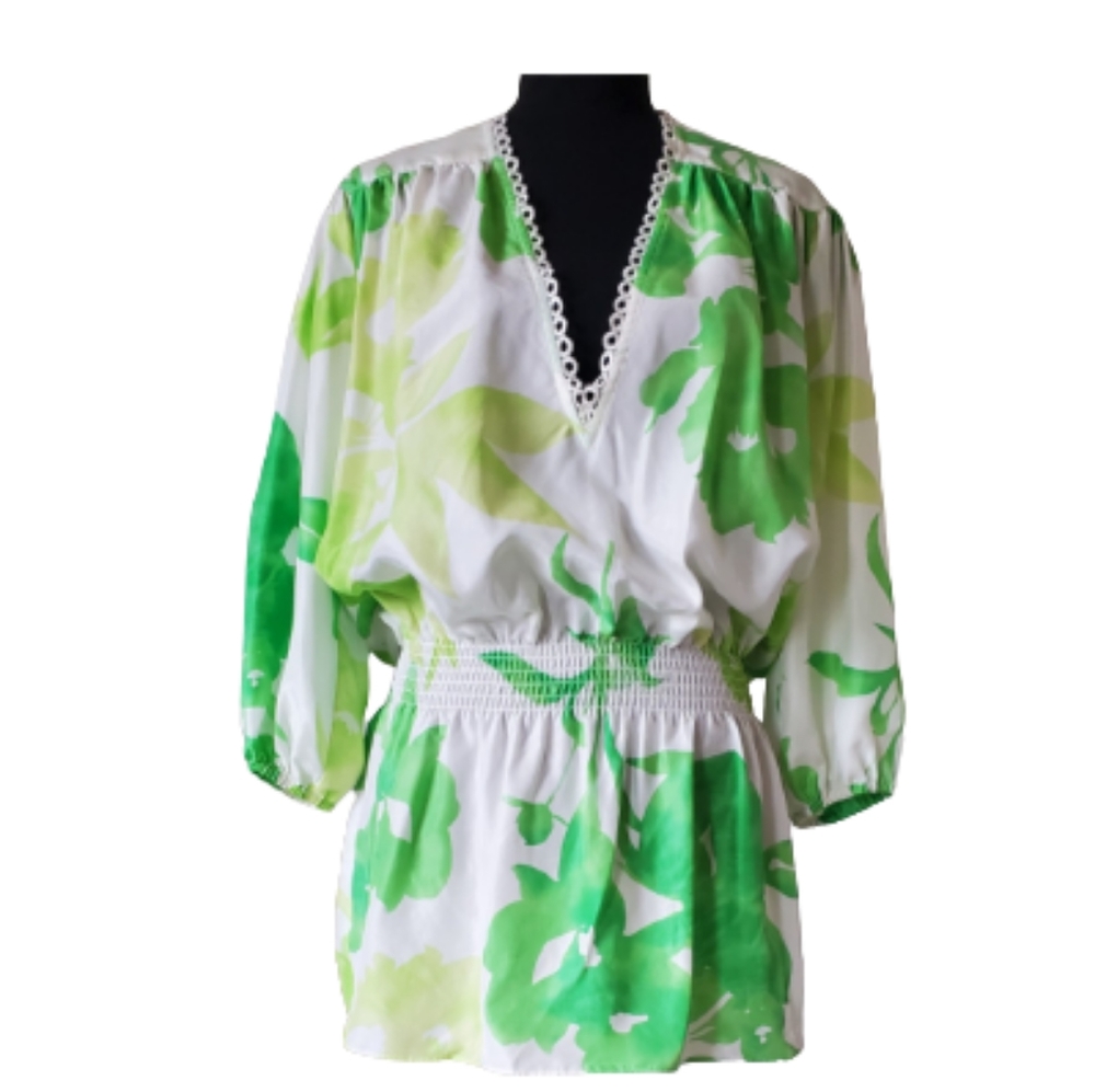 MODA INTERNATIONAL 100%‎ SILK BLOUSE.